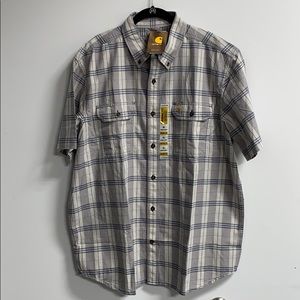 Carhartt Gray and Blue Button Down - XL